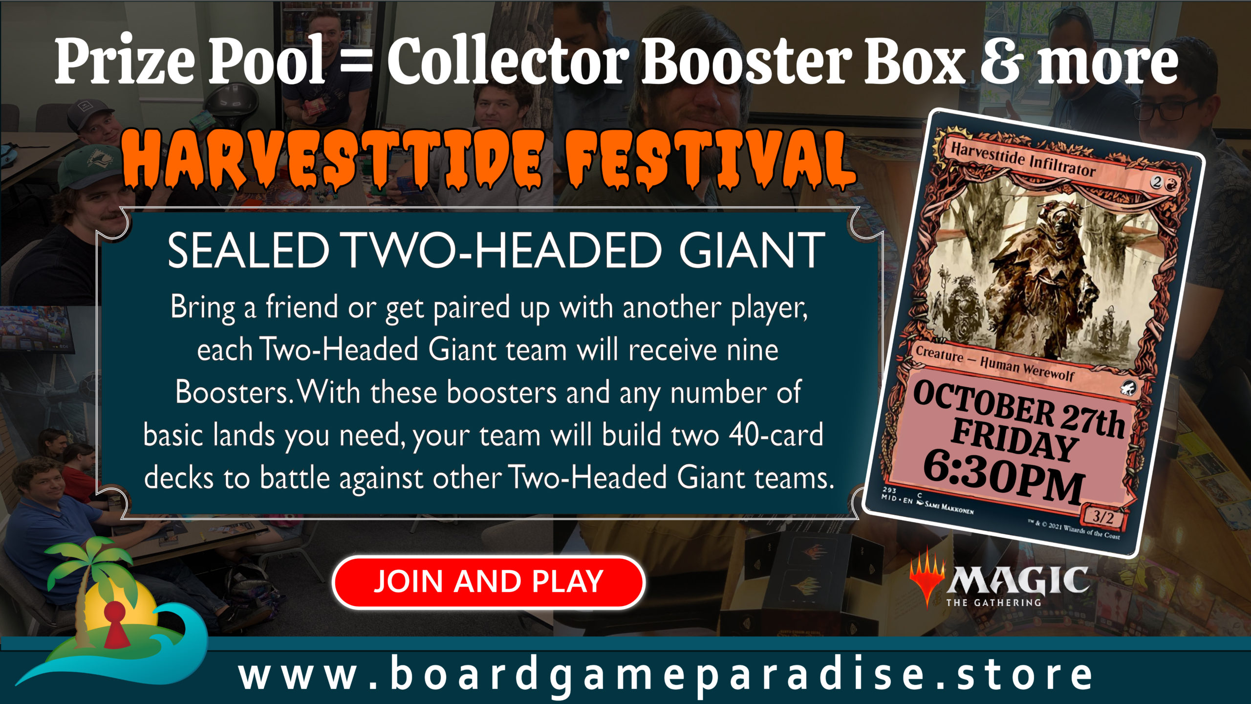 Read more about the article 6:30 FNM – HARVESTTIDE FESTIVAL MTG – Sealed Two-Headed Giant